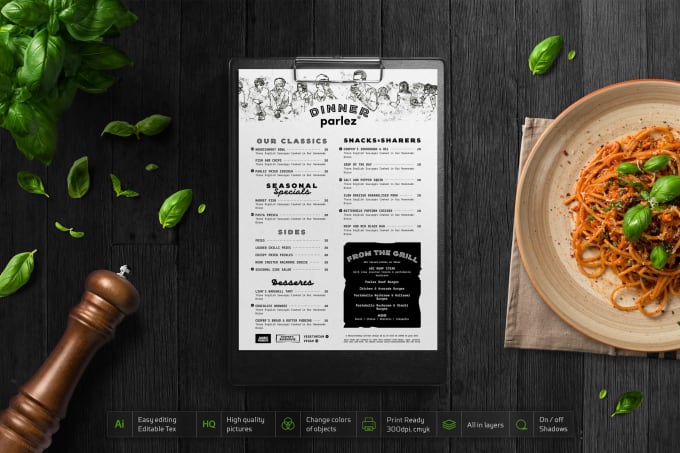 Gig Preview - Design modern menu restaurant menu digital menu