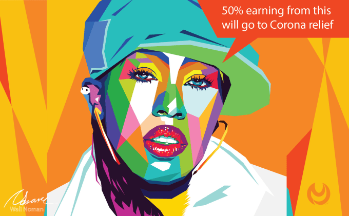 Gig Preview - Draw digital wpap, vexel and vector style pop art portrait