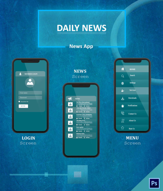 Gig Preview - Design a news base android app for you