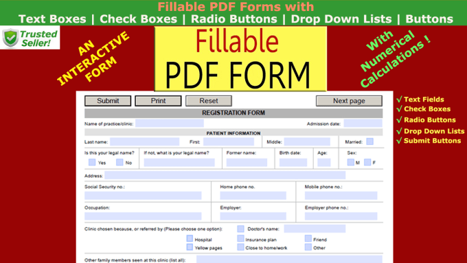 Bestseller - design editable interactive fillable PDF forms with javascript