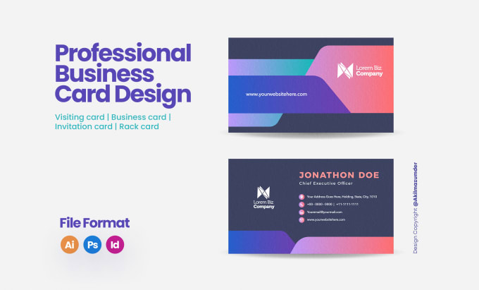 Gig Preview - Design professional, creative, minimal, corporate business card design