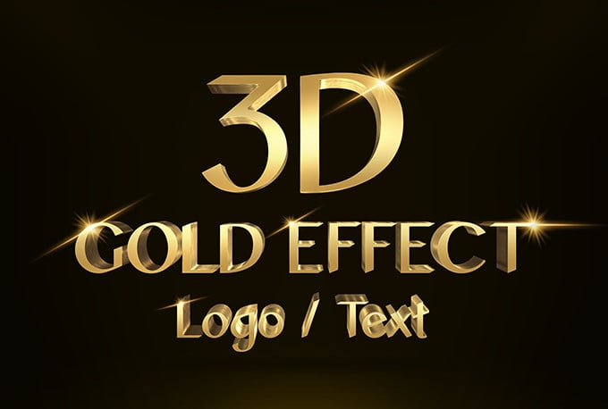 Gig Preview - Replicate or design logo into 3d metallic gold effect