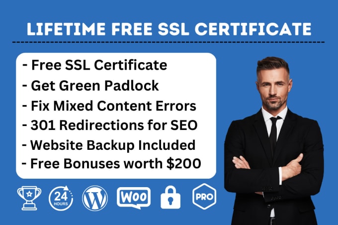 Gig Preview - Install lifetime free SSL certificate on your wordpress site