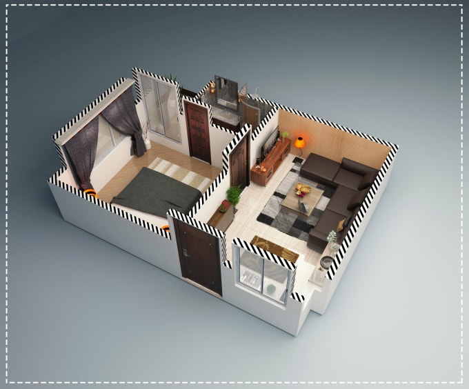 Gig Preview - Create fully furnished 3d floor plan