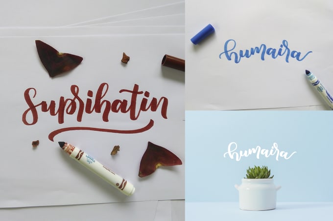 Gig Preview - Calligraphy or lettering for your name or logo