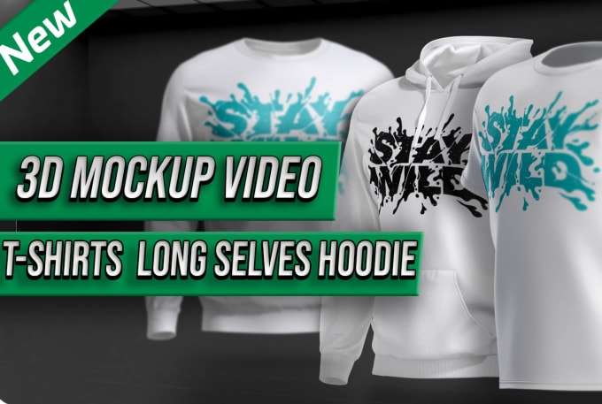 Gig Preview - Create 3d mockup video for your t shirts designs