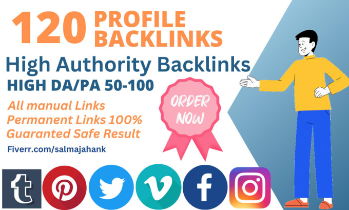 Gig Preview - Provide 120 high quality profile backlinks