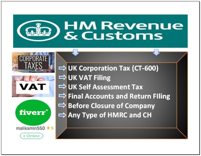 Gig Preview - File self assessment tax return and vat returns to hmrc