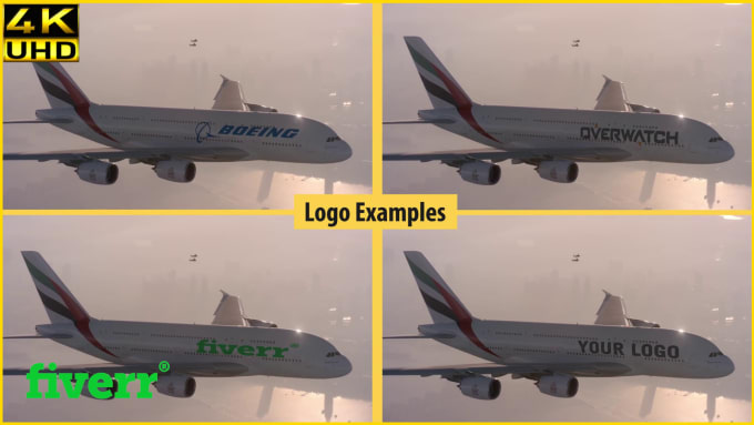 Gig Preview - Promote your business logo on airplane video