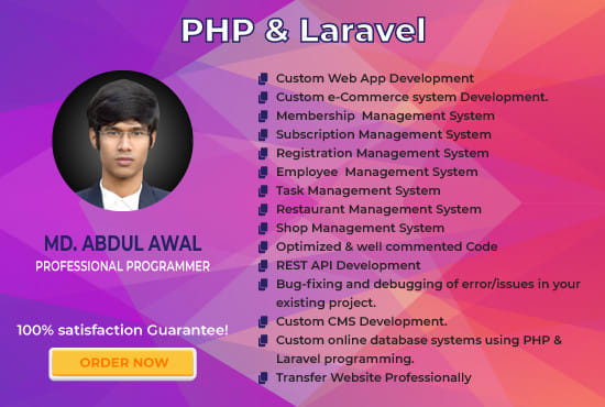 Bestseller - be your php and laravel developer and develop software, web application for you