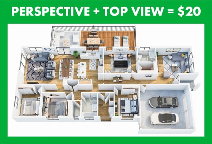 Gig Preview - Create 3d floor plan for your house