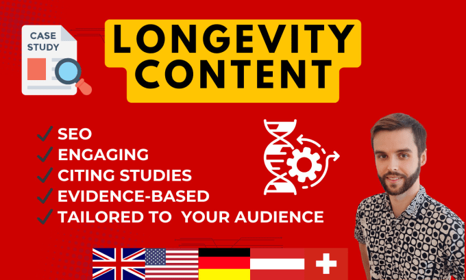 Gig Preview - Write medical content on longevity and anti aging