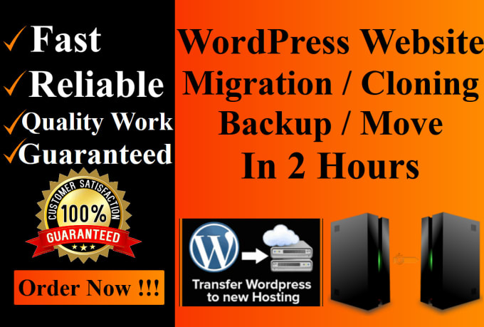 Gig Preview - Migrate, clone or backup your wordpress website in 2 hours