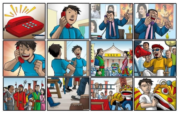 Gig Preview - Design a colorful attractive storyboard