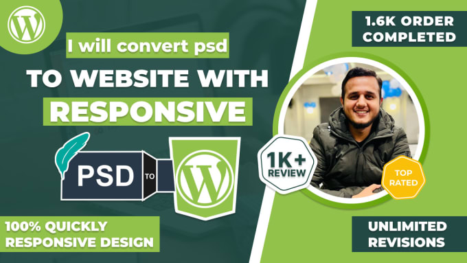 Gig Preview - Convert psd to website with responsive