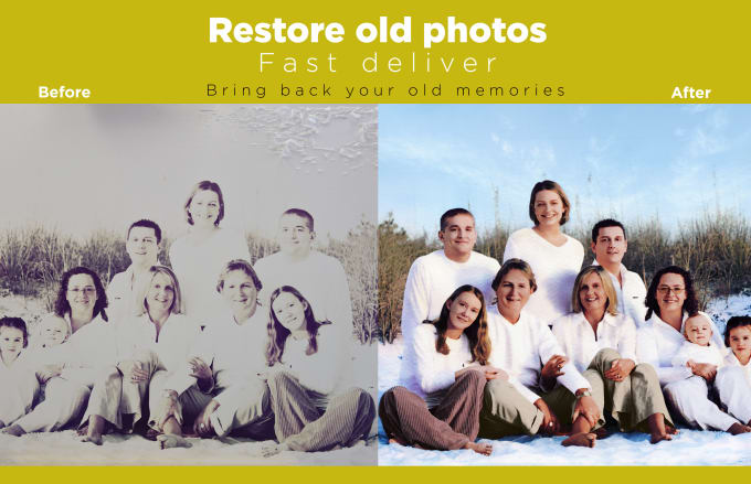 Gig Preview - Restore old photos, colorize, retouch, photo restoration