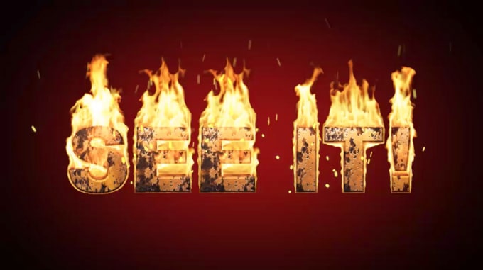 Gig Preview - Make an awesome promotional fire text video for you