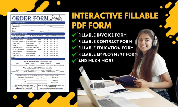 Gig Preview - Create interactive fillable PDF form or update fillable form in 2 hours