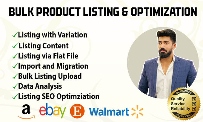 Gig Preview - Do amazon ebay shopify walmart bulk product listing upload