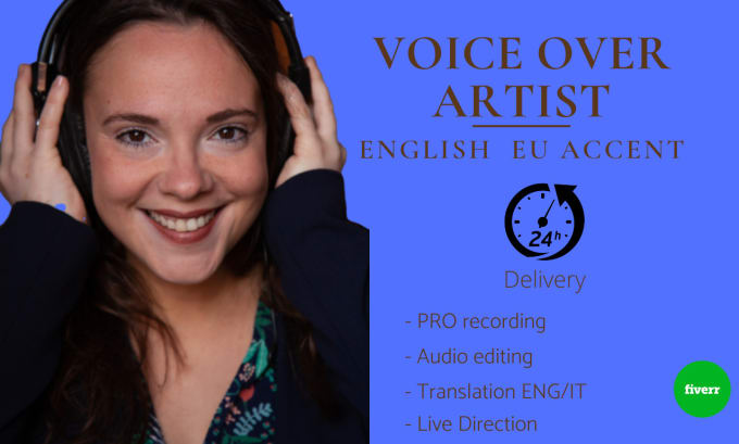 Gig Preview - Record female voice over in english with italian accent