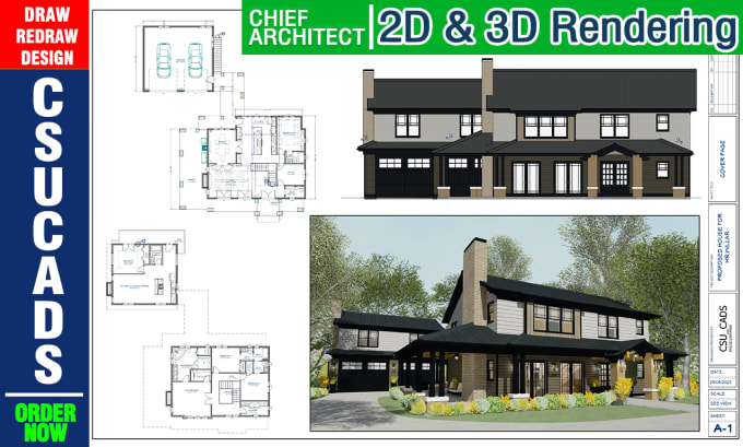 Gig Preview - Design 2d,3d floor plan rendering in autocad,chief architect very fast