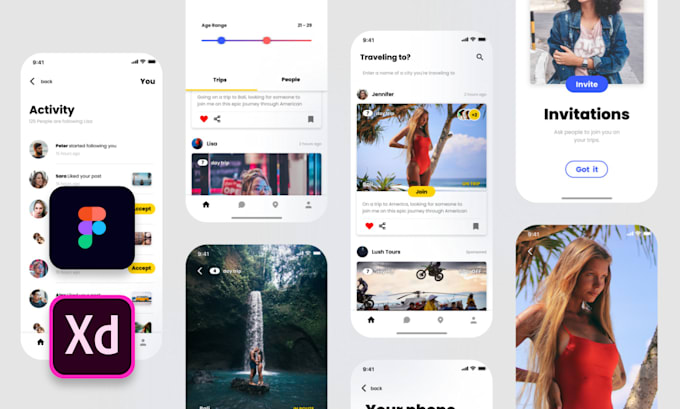 Bestseller - design creative mobile app UI UX design in figma or adobe xd