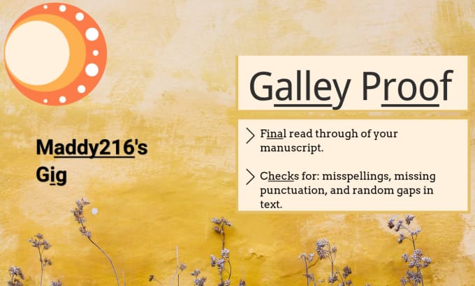 Gig Preview - Galley proof your manuscript