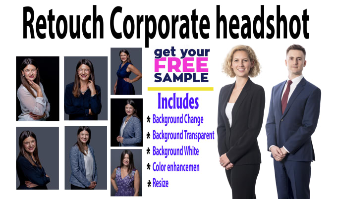 Gig Preview - Retouch your corporate portrait with background removal