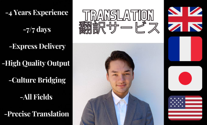 Gig Preview - Translate your japanese french english documents, only for qualitative project