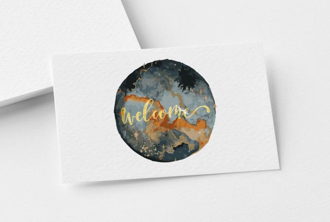 Gig Preview - Create unique minimalist watercolor logo