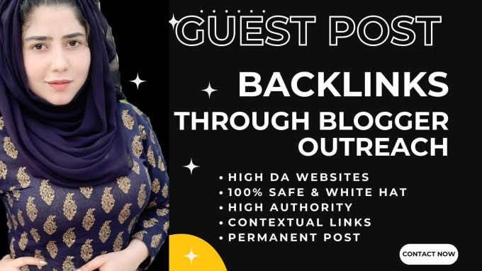 Gig Preview - Do SEO guest posts on real websites through blogger outreach