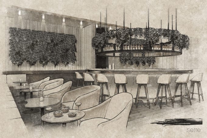 Gig Preview - Make restaurant, bar illustration, sketch