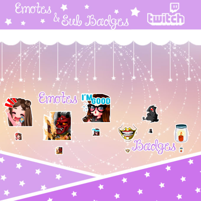 Gig Preview - Create twitch emotes and sub badges