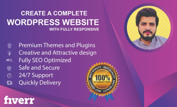 Gig Preview - Create a responsive wordpress website design and customize