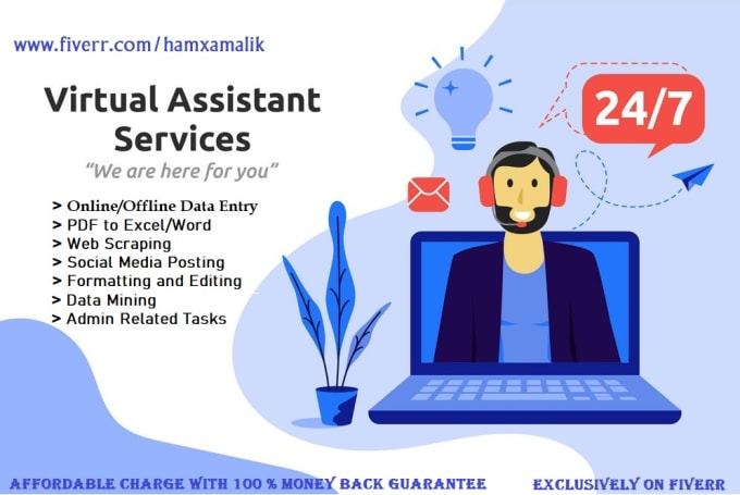 Gig Preview - Be your virtual assistant for 12 hours