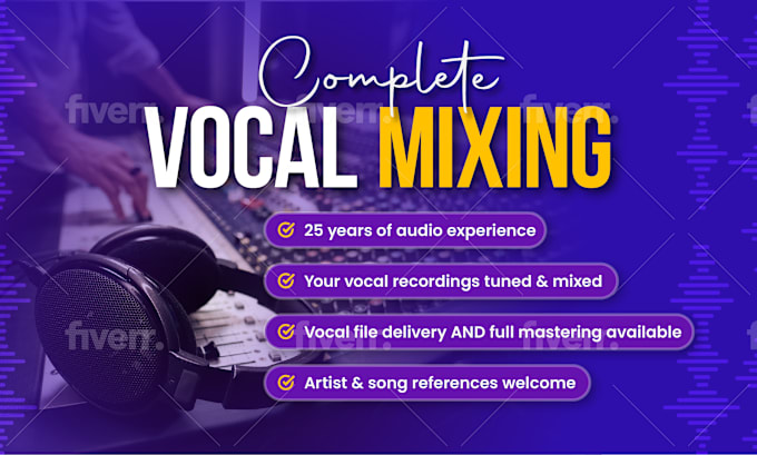 Gig Preview - Tune, edit, process, mix and master your vocals