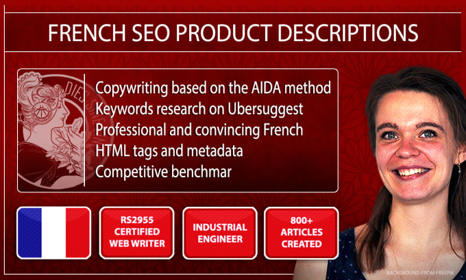 Gig Preview - Write engaging french SEO product descriptions