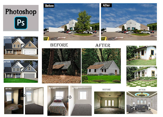 Gig Preview - Change wall and house color exterior interior on photoshop