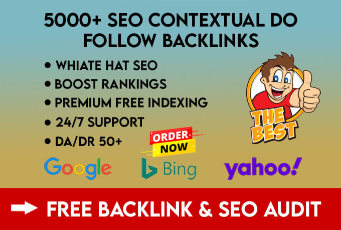 Gig Preview - Do high authority DR 50 plus contextual seo dofollow backlinks to boost ranking