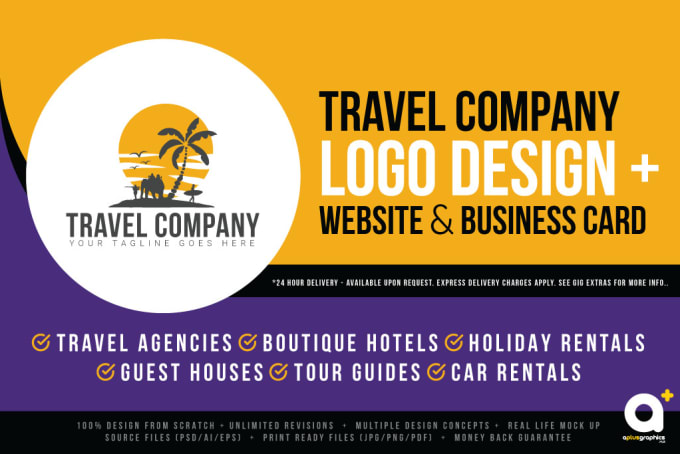 Gig Preview - Design travel and tourism company logo and website in 24hrs