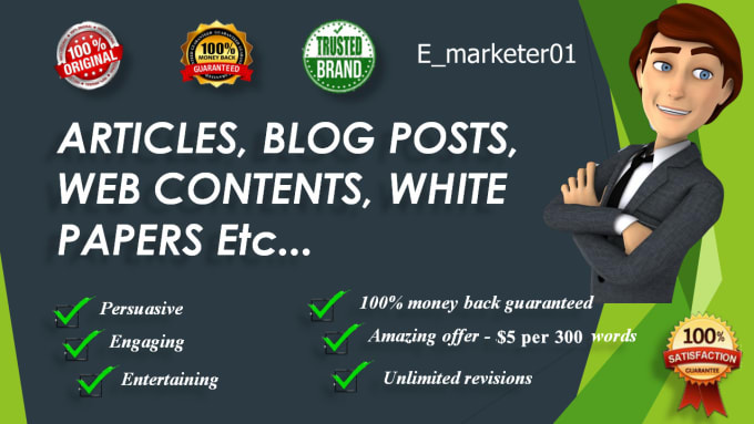 Gig Preview - Write concise well researched SEO content for organic traffic