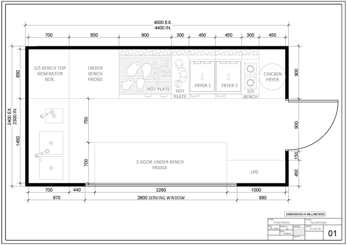 Gig Preview - Draw your food truck or trailer blueprints for city permit