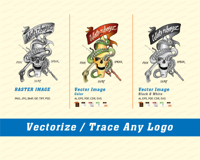 Gig Preview - Professionally vectorize, trace raster logo, convert to vector within 12 hours