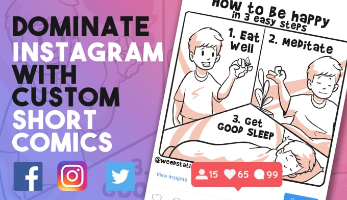 Gig Preview - Illustrate short comics for your instagram brand