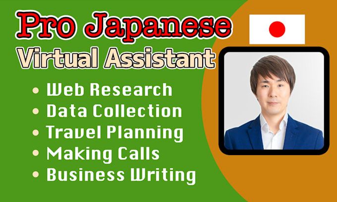 Gig Preview - Be your japanese virtual assistant for phone call, typing, web research and more