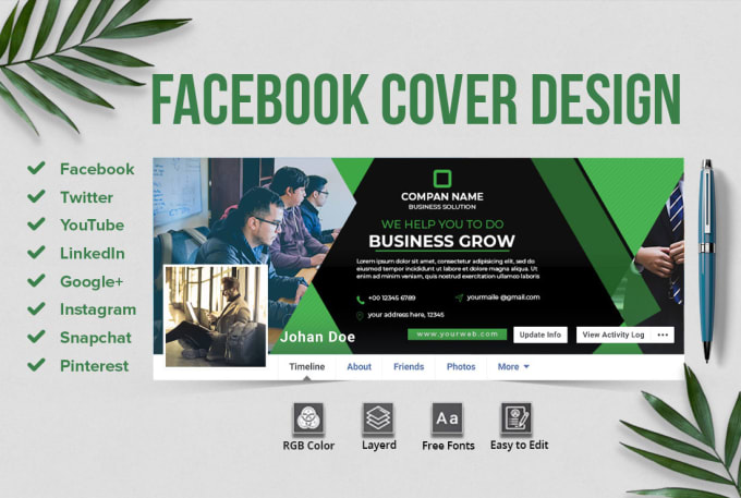 Gig Preview - Do awesome social media facebook headers covers design