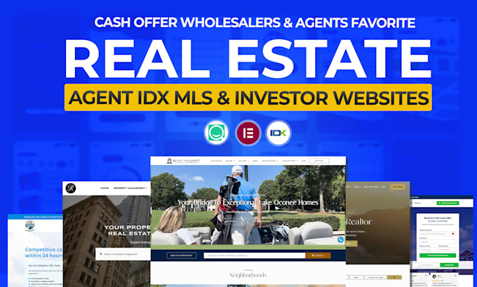 Gig Preview - Design wordpress real estate agent idx mls or investor website or landing page