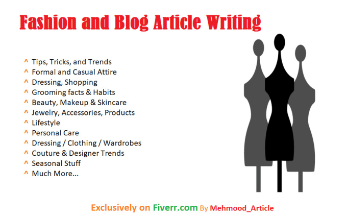 Gig Preview - Be article or content writer for any fashion or beauty blog