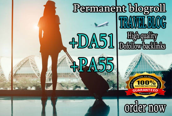 Gig Preview - Give link da60x6 site travel blogroll permanent