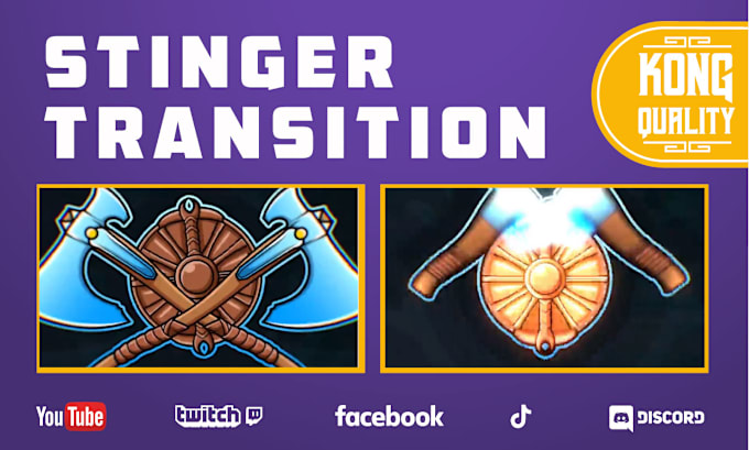 Gig Preview - Create stinger transition for kick twitch youtube gaming